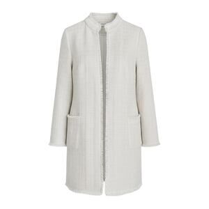 Chico's Size 2 Cream Cotton Longline Jacket 34" Coastal Grandma Shacket Large